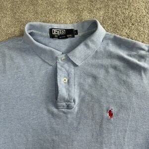 Polo Ralph Lauren Light Blue Polo Shirt Size Large Short Sleeve 100% Cotton